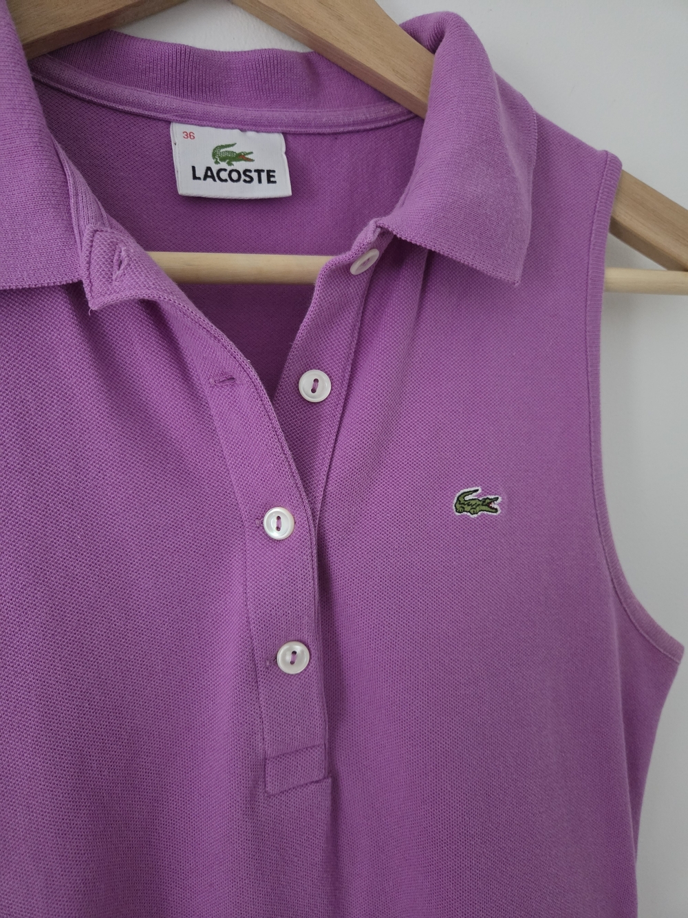 Vintage Lacoste Sleeveless Polo Top in Lavender Pink
